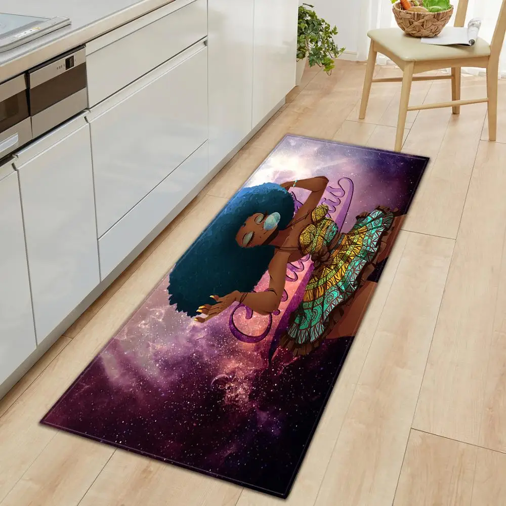 Galaxy Doormat Anti-skid Flannel Floor Area Rug Soft Bedroom Kitchen Bath Mat 