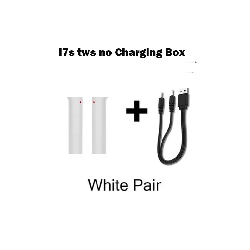 i7s Double White I7s TWS Bluetooth наушники-вкладыши беспроводная гарнитура i7 мини музыкальный наушник спортивные наушники с беспроводными наушниками зарядная коробка - Цвет: i7s Double White