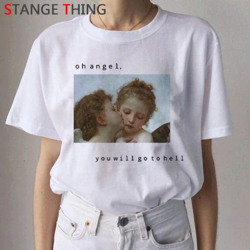 Angel Harajuku эстетические футболки для женщин Ullzang Grunge Винтажная Футболка модная забавная футболка с героями мультфильмов корейский стиль футболки женские - Цвет: 9929