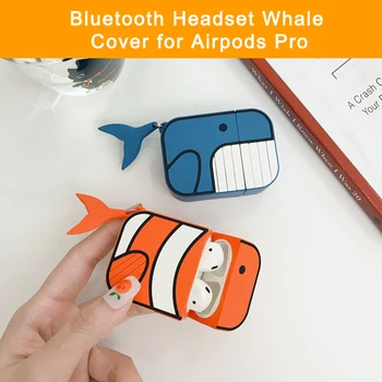 

Cute 3D Whale Silicone Protective Cover for AirPods Pro 1/2 Charging Case AS99