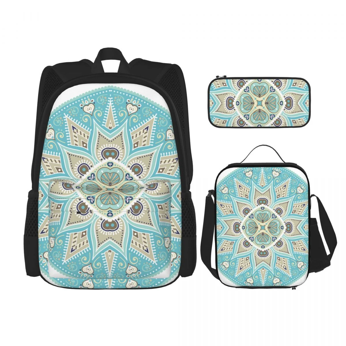 Conjunto de mochilas escolares con Mandala para niñas y niños, bolsa de viaje para libros, Mochila para - AliExpress
