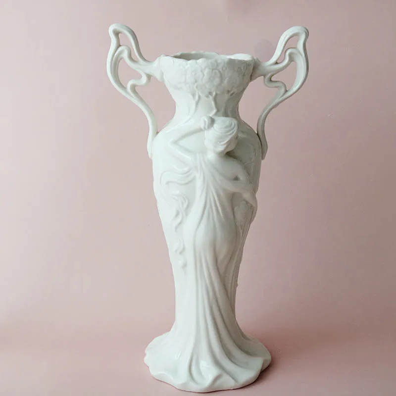 Grace Goddess поворачивающаяся назад стереоскопическая керамическая ваза для украшения дома аксессуары современные вазы для цветов Ev Dekorasyon