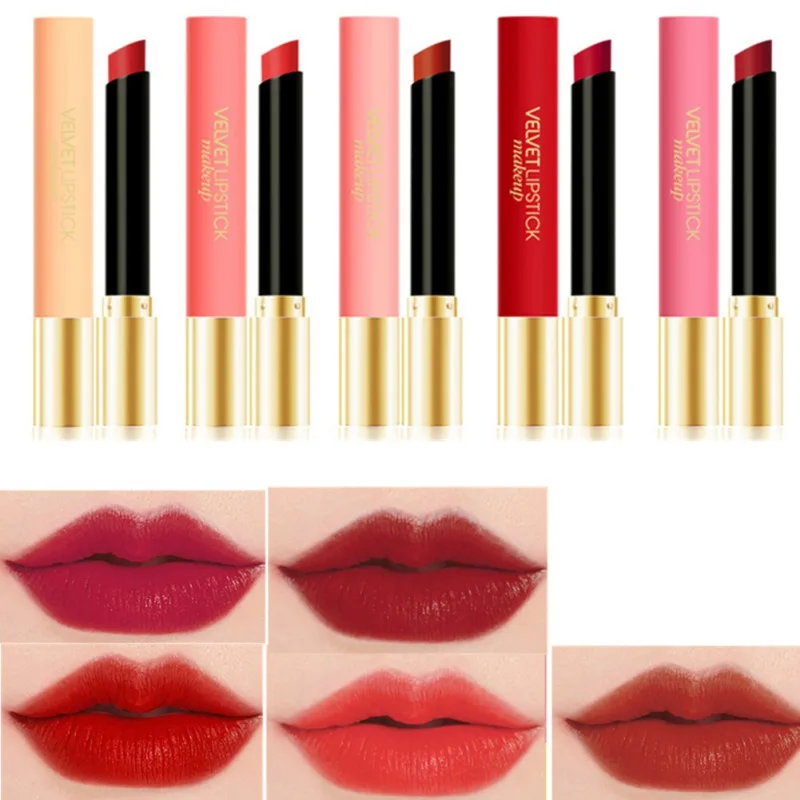 Make Up5pcs, матовая губная помада, набор, водостойкая, антипригарная чашка, осветляет губы, цвет, бархатная помада, долговечная, макияж, Новинка