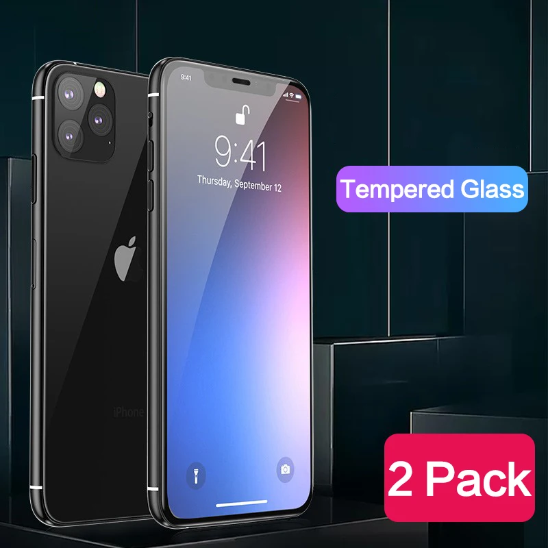 

2 PCS Full Screen Protector For iPhone 11 Tempered Glass 9H Explosion-proof Glass For iPhone 11 Pro Max Glass