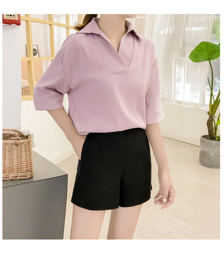 Fashion-striped-women-blouse-shirt-plus-size-M-4XL-ladies-tops-V-collar-OL-blouse-women (4)