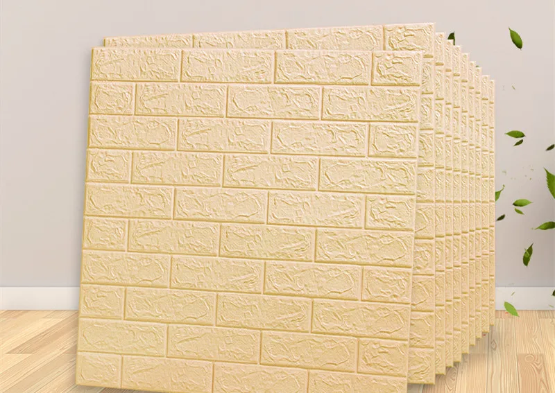 70cmx77cm Розовые кирпичные 3d наклейки на стены из пены детская комната Детский сад гостиная спальня Анти-столкновения водонепроницаемый мягкий мешок обои - Цвет: 70cmx77cm
