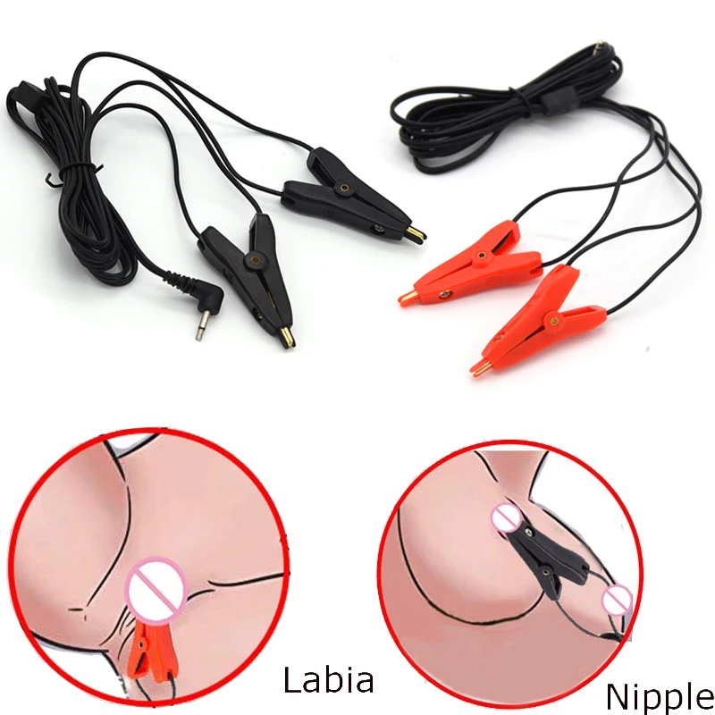 BDSM Electric Shock Nipple Clamps Electrical Stimulator Electrosex Electro Labia Clip Clitoris Massager E-stim Sex Toy For Women