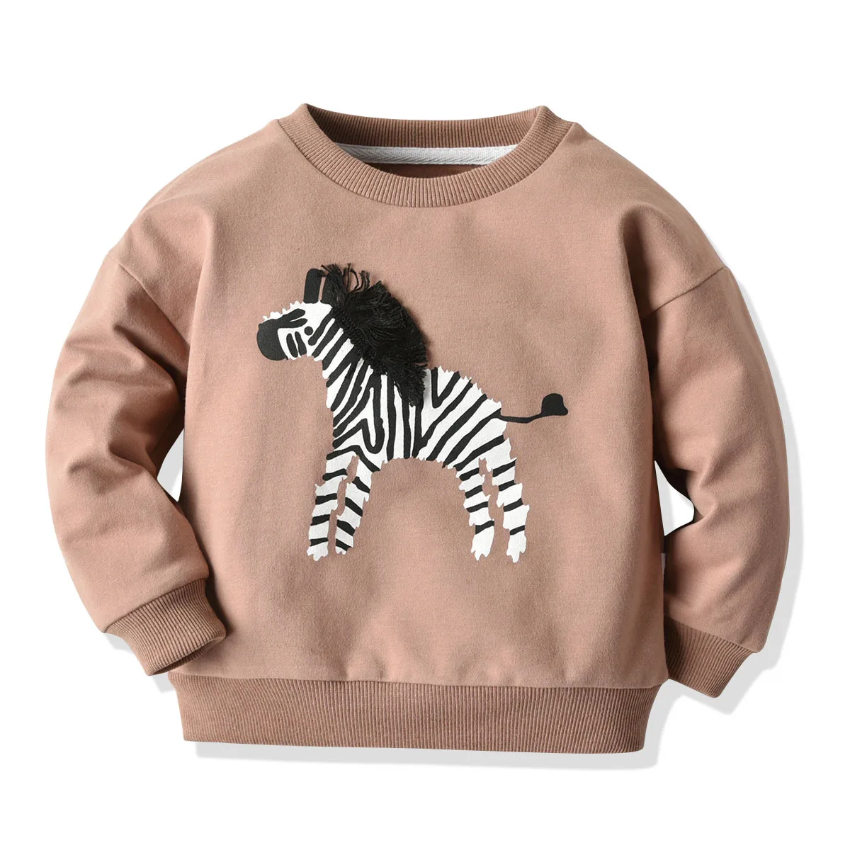 Baby Zebra Appliquéd Textured Sweater