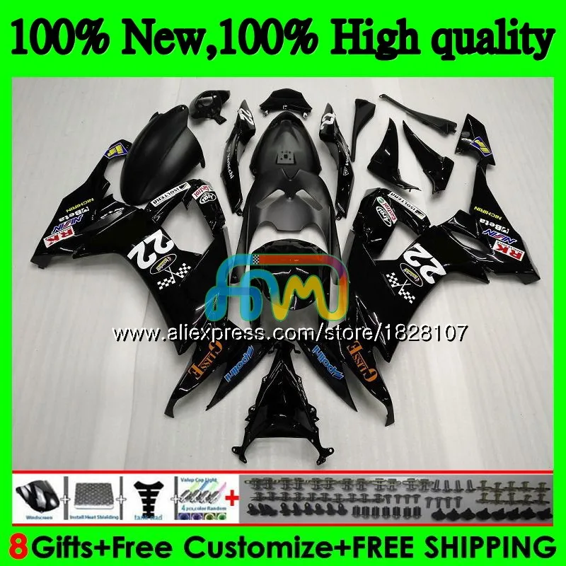 Корпус для KAWASAKI ZX1000C ZX-10R ZX 10R 1000CC 17BS. 11 ZX1000 ZX 10 черный глянец R ZX10R 08 09 10 2008 2009 2010 ABS комплект обтекателей