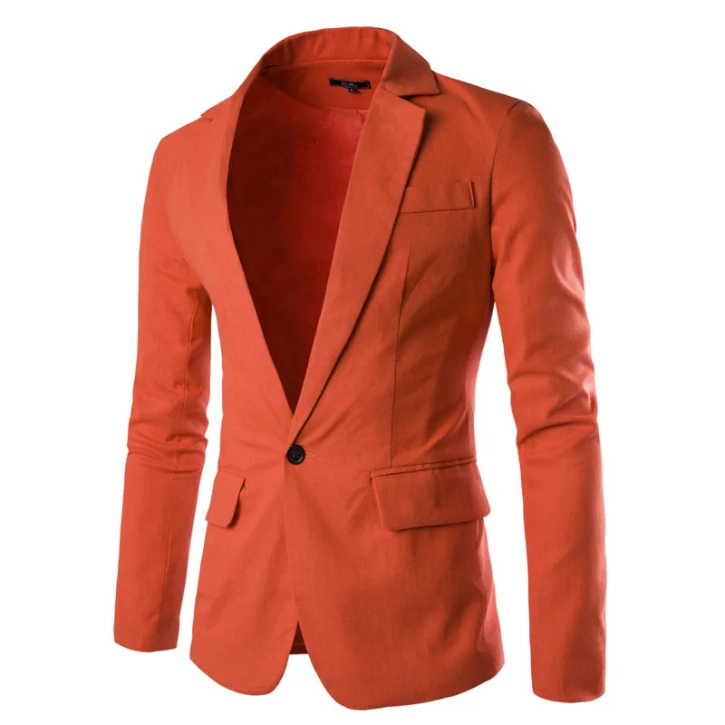 

Men ONE Button Slim Suit Blazer Coat Jacket Classic
