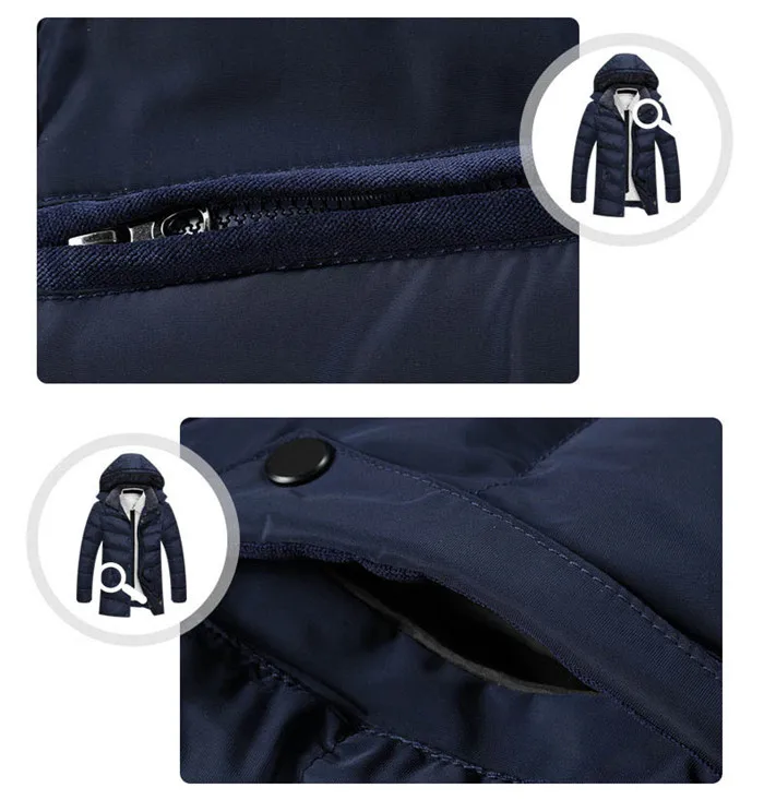 Winter Jacket Men Parka Coat Male Casual Slim Fit Mid-long Coat Men Hooded Collar Thick Warm Windbreaker Parka Men L-XXXL