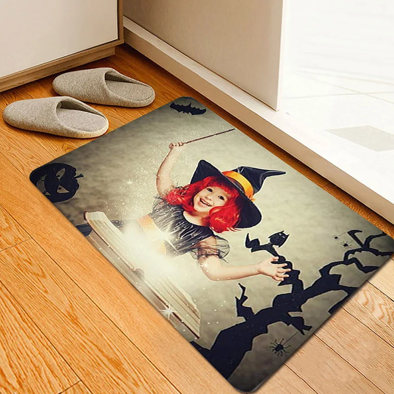 

Halloween Rug Scene Arrangement Props Printed Carpet Floor Mat for Doorway Kitchen Bathroom XB 66