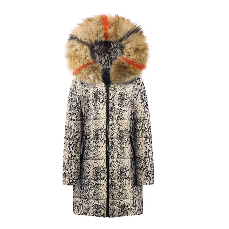 Best 2019 Women Winter Parka Plus size Printed Down Cotton Jacket Thicken Hooded Fur collar Long Outerwear Female Winter Coats A2987
