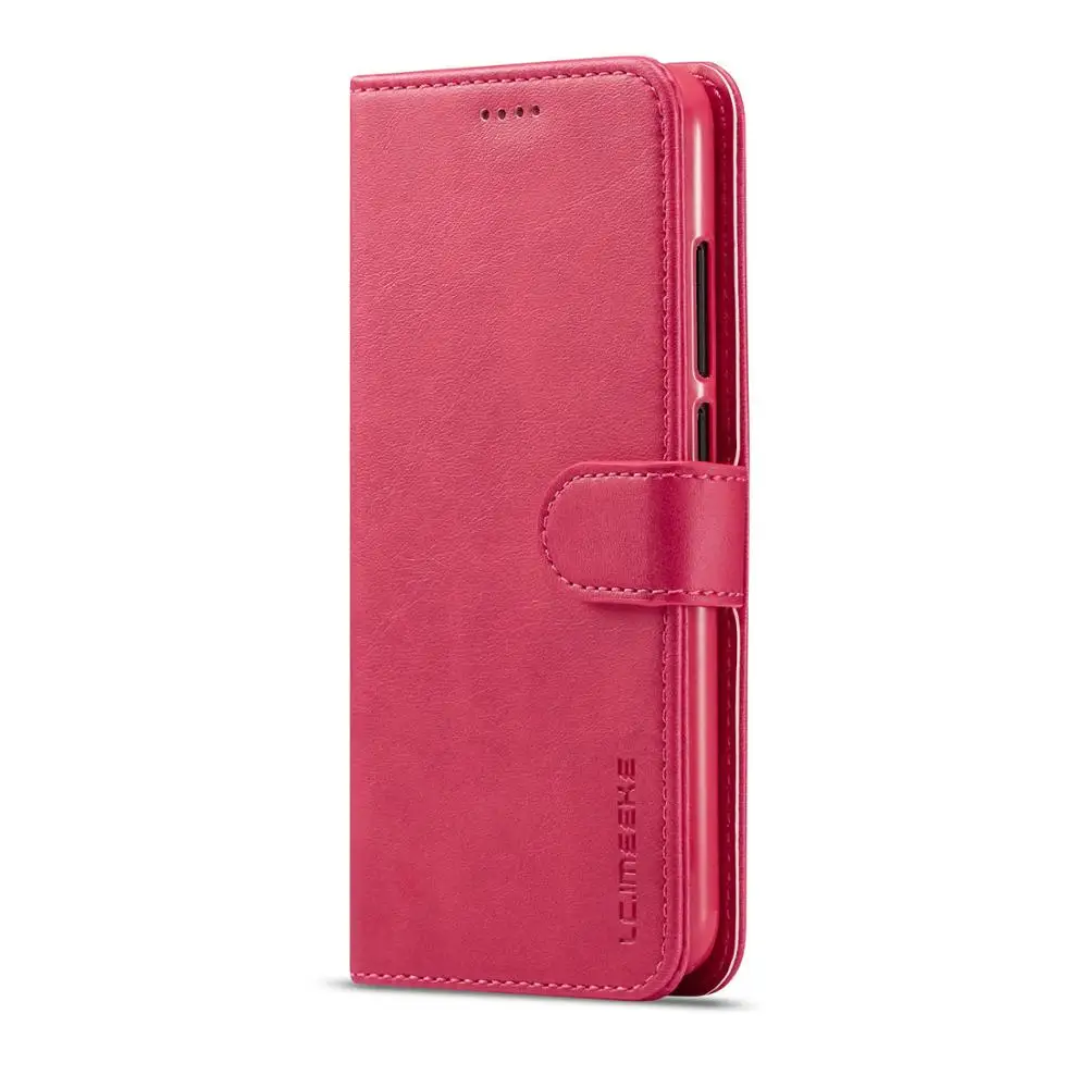 Магнитный флип-чехол для Xiaomi Redmi 6 6A Note 6 Pro A2 Lite, кожаный чехол в стиле ретро с подставкой, чехол s, чехол для Xiaomi 6X A2, чехол - Цвет: Розово-красный