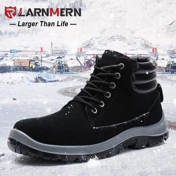 

LARNMERN Functional Safety Shoes Steel Toe Head Mens Ankle Boots Puncture-proof Construction Protection Boats Work Shoes Men 39s