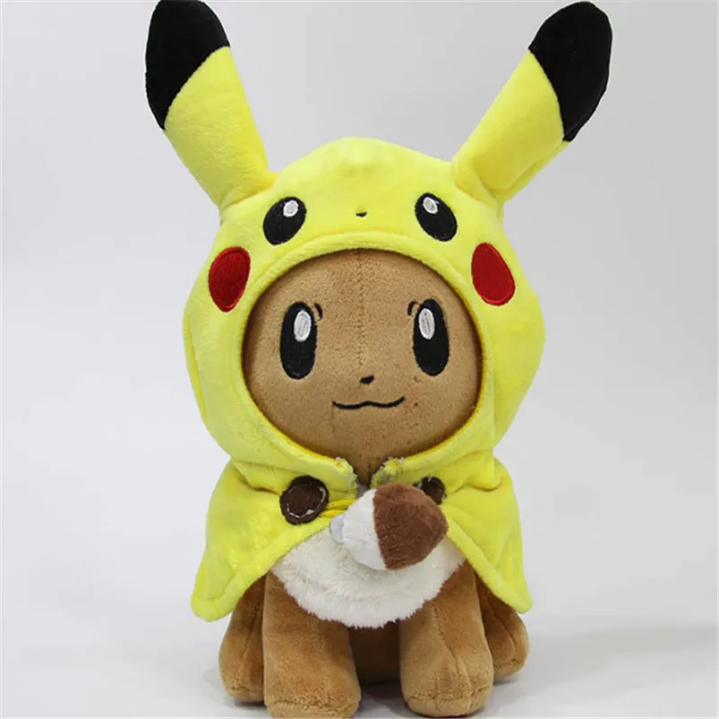 30 см карманные животные Пикачу Косплей Eevee плюшевые мягкие куклы Eevee с плащом Cos Пикачу игрушка детский подарок