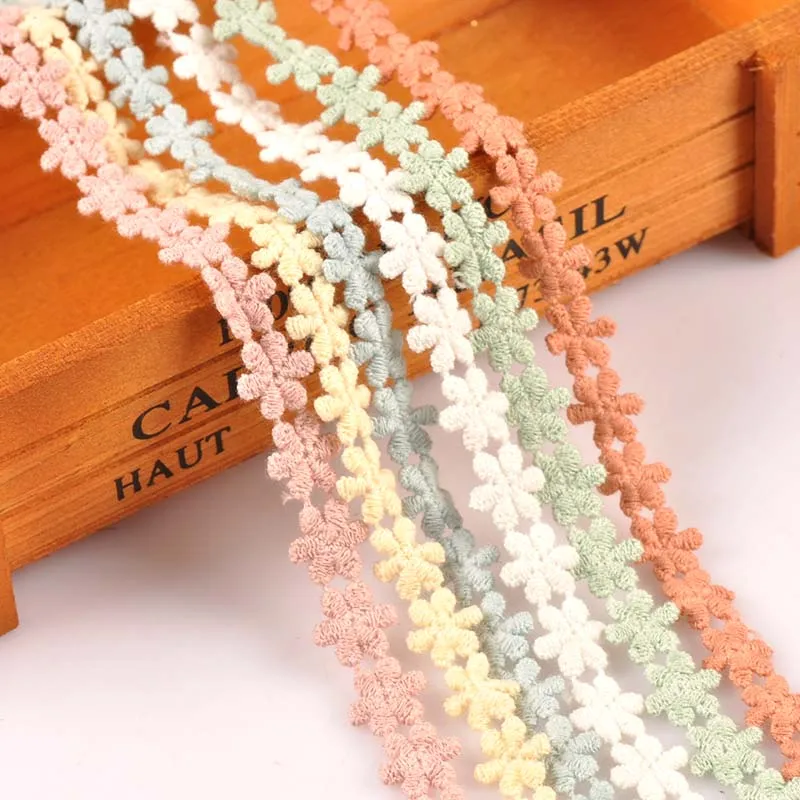 Flower Pattern Multicolor Lace Fabric Sewing Accessories Lace Trim Patchwork Ribbon Handmade DIY Garment Material 2 Yards C2449