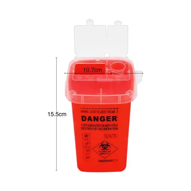 Sharps Container Collection Box Bin Medical Capacitance Sharp Durable Biohazard Piercing Needles Tattoo Artist Waste Box