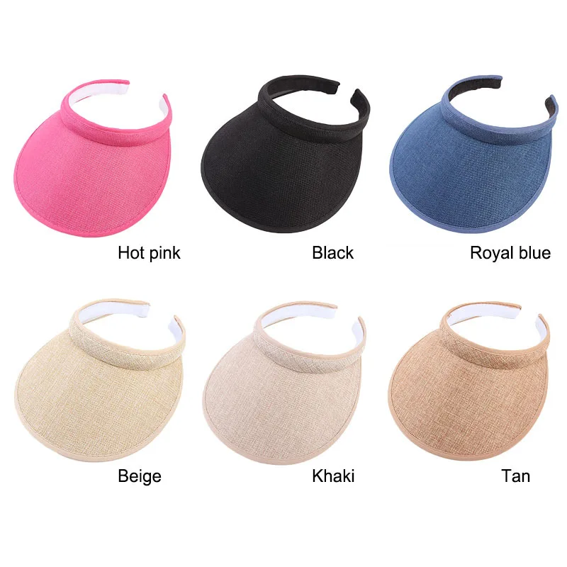 Sun Visors For Women Faux Linen Fashion Hats For Women Sports Visor hats