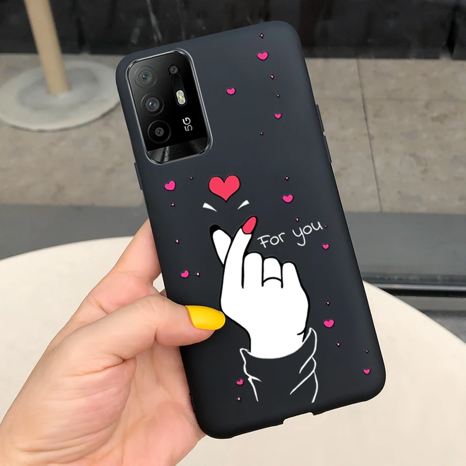 cases for oppo black Cute Candy Painted Cover For Oppo A94 5G Case Reno5 Z Soft Silicone Phone Back Cover For Oppo A94 5G Oppo Reno 5 Z 5Z Cases Bags oppo flip cover