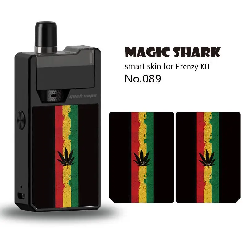 Волшебная Акула Мода лист живопись Китай Рик и Морти цветок Vape стикер комплект крышка Пленка чехол кожи для Frenzy Kit - Цвет: 089