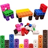 Children Math Cubes Montessori Toys Geometric Counting Link Cubes Snap Blocks Stacking Games Fine Motor Training Sensory Toys 6
