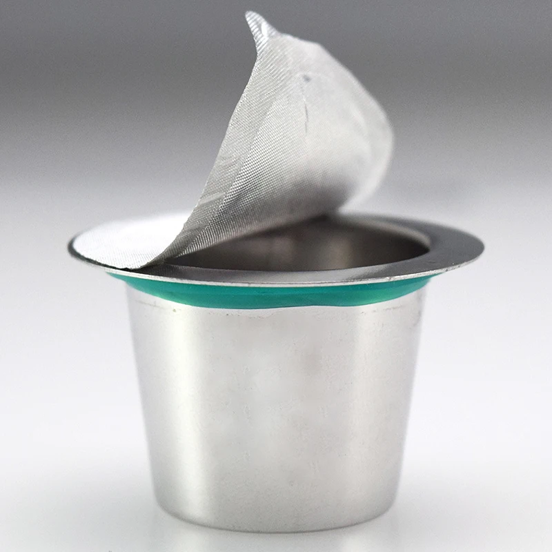 3Pcs Coffee Capsule+120Pcs Aluminum Film+Tamper Stainless Steel For Nespresso Replacement As A Gift
