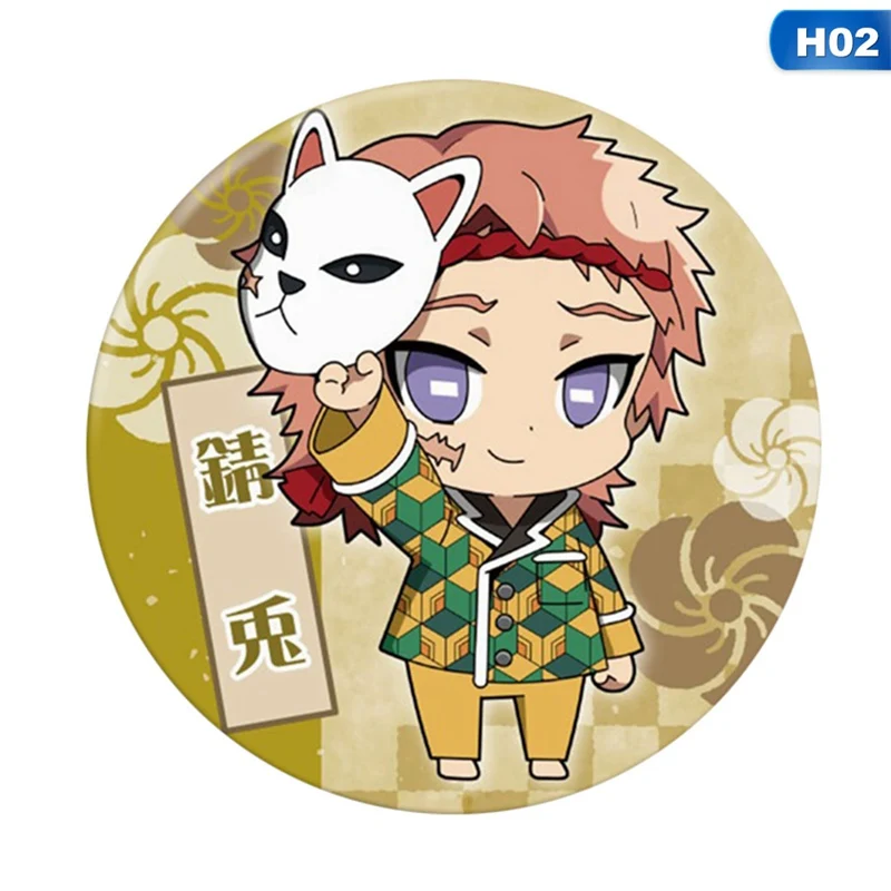 1 шт. аниме периметр Жесть значок привидение лезвие киметасу не Yaiba Kamado Tanjirou