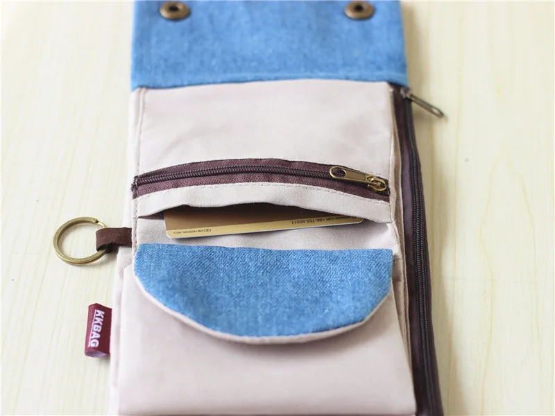 Handmade Three-Fold Fabric Wallet - Multi-Function Zipper Purse for Teens and Adults