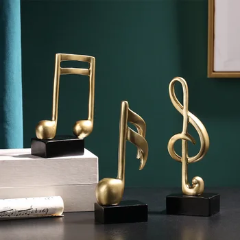 

3pcs Modern Style Home Decor Music Note Figurine TV Cabinet Statue Model Souvenir Gift Craft Desk Piano Room Symbol Office Resin