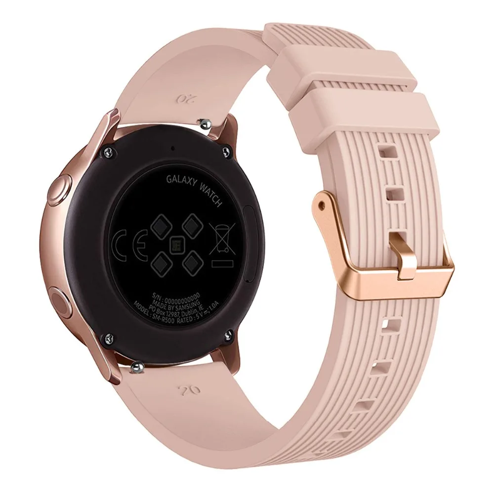 20 мм силиконовый спортивный ремешок для samsung Galaxy Watch, браслет для huawei Huami, сменный ремешок для часов
