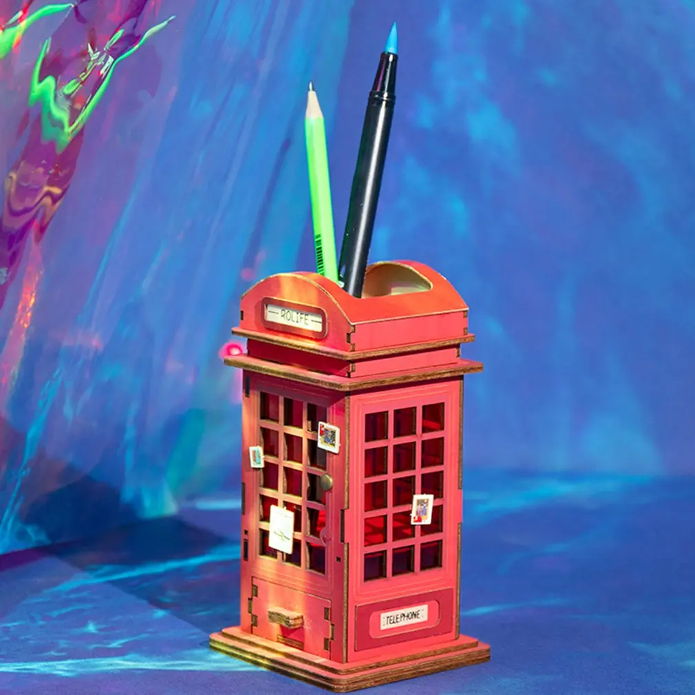 Robotime 5 видов DIY 3D деревянная игра-головоломка подарок и держатель ручки и коробка для хранения для детей друг Популярная игрушка TG11