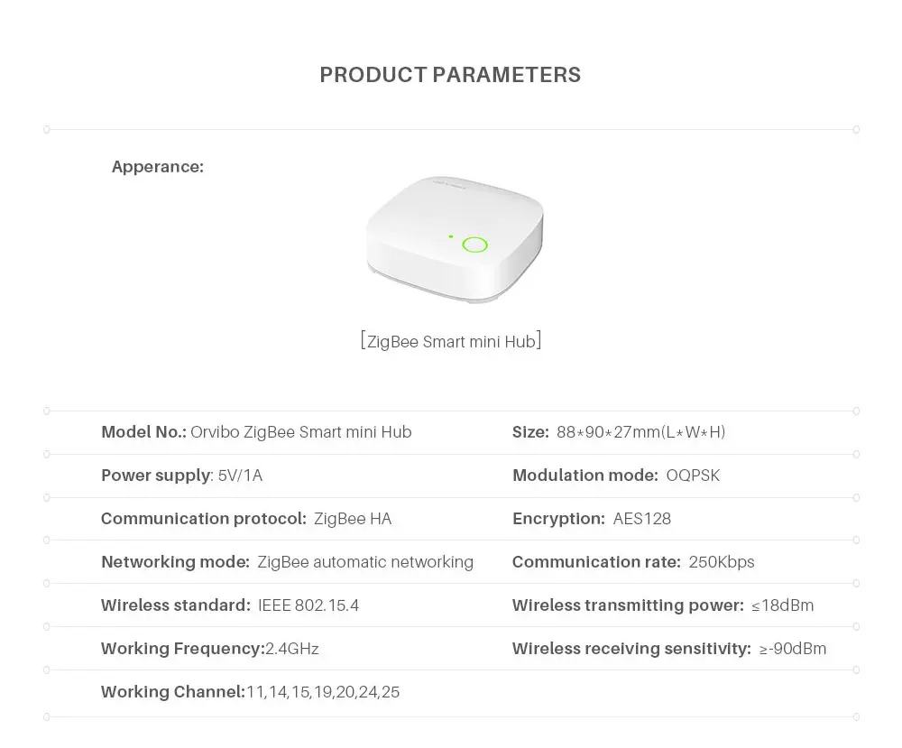 Orvibo Zigbee Smart Mini Hub домашняя Автоматизация WiFi беспроводной пульт дистанционного управления работа с корпусом/датчиком движения/датчиком двери/переключателем