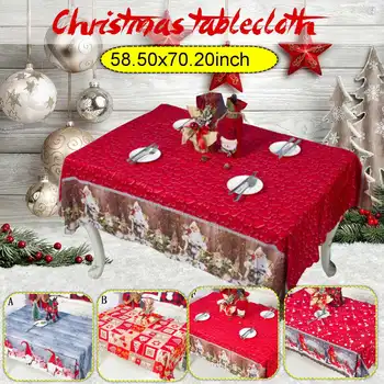 

New Year Christmas Tablecloth Kitchen Dining Table Decorations Home Rectangular Party Table Covers Christmas Ornaments 150x180cm