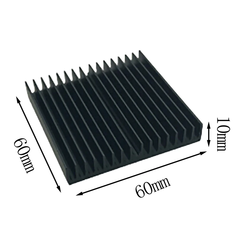 1pcs 60*60*10mm Black Aluminum Radiator Motherboard Chip Heatsink