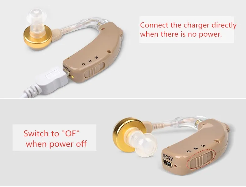 Mini Adjustable hearing aids Sound Voice Amplifier Enhancement BTE Hearing Aid Helper Kit C-108