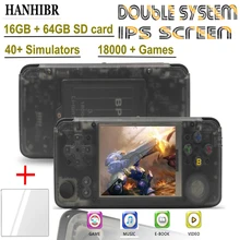 HANHIBR ips rs97 Plus consola de juegos Retro de doble sistema 40 emuladores 64bit 3,0 pulgadas ips Pantalla de mano consola de juegos PS1