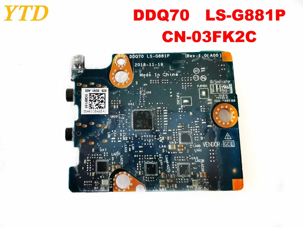 Для Dell DDQ70 аудиоплата DDQ70 LS-G881P CN-03FK2C протестирована хорошая