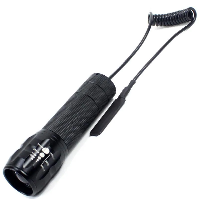

ST87 180LM 3 modes Zoomable Tactical LED Flashlight 18650 Mount Wrench Tail Switch Box Waterproof Torch Lantern Lamp Spotlight