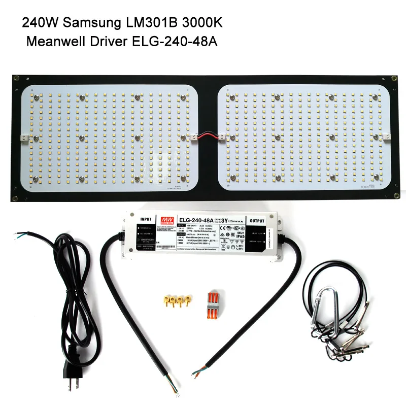 Светодиодный светильник для выращивания, квантовая доска для комнатной цветочной лампы Вег, полный спектр SAMSUNG LM301B чип 3000K 120W 240W Meanwell Driver - Испускаемый цвет: Samsung LM301B 240W