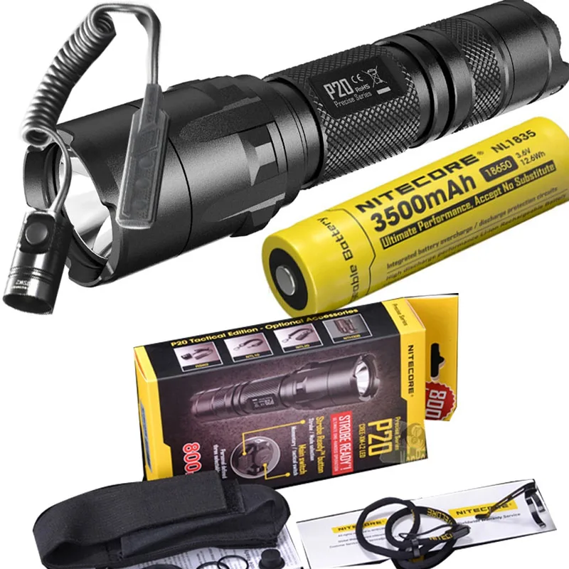 NITECORE P20 фонарь CREE XM-L2(U2) светодиодный Макс. 800 лм луч двойной переключатель задний светодиодный фонарь для спорта на открытом воздухе с RSW2 - Испускаемый цвет: P20 NL1835 RSW2