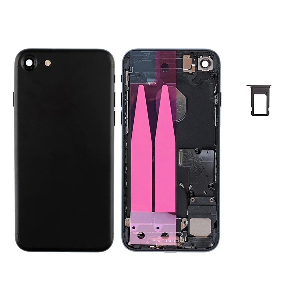 5 шт., высокое качество, для iphone 7, 7 Plus, с гибким кабелем, задний корпус, полная сборка, крышка батареи, дверь, задняя средняя рамка, шасси