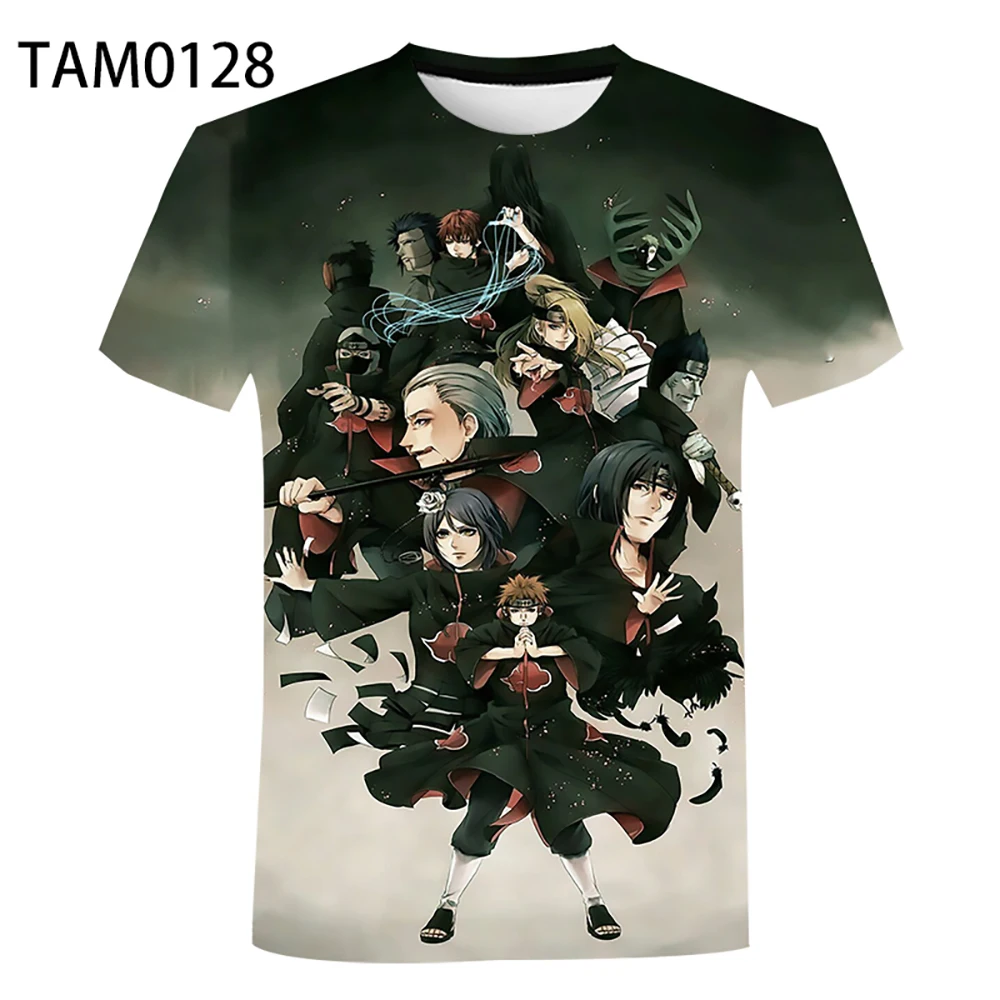 Akatsuki Anime Nαruto 3D Print Men Tshirt Cartoon Hip Hop Short Sleeve Men's T-shirts Harajuku All-match Tee Tops Dropship | Мужская
