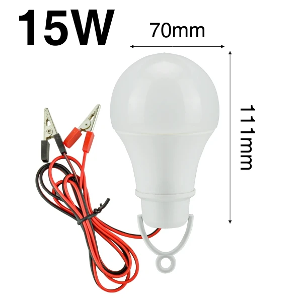 15W White Светодиодный аварийный светильник DC12V Светодиодный светильник 7 Вт 9 Вт 12 Вт 15 Вт белый низковольтный наружная Светодиодная лампа аварийного освещения для кемпинга инспекционное освещение - Цвет: 15W White