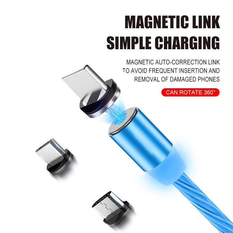 1 м Магнитный Micro usb type c стример линия передачи данных для iPhone samsung Motorola OPPO VIVO Android