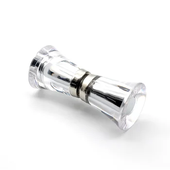 

2pcs L82mm Transparent Shower Door Handle Clear Crystal Horn Shape Knobs Bathroom Glass Door Puller