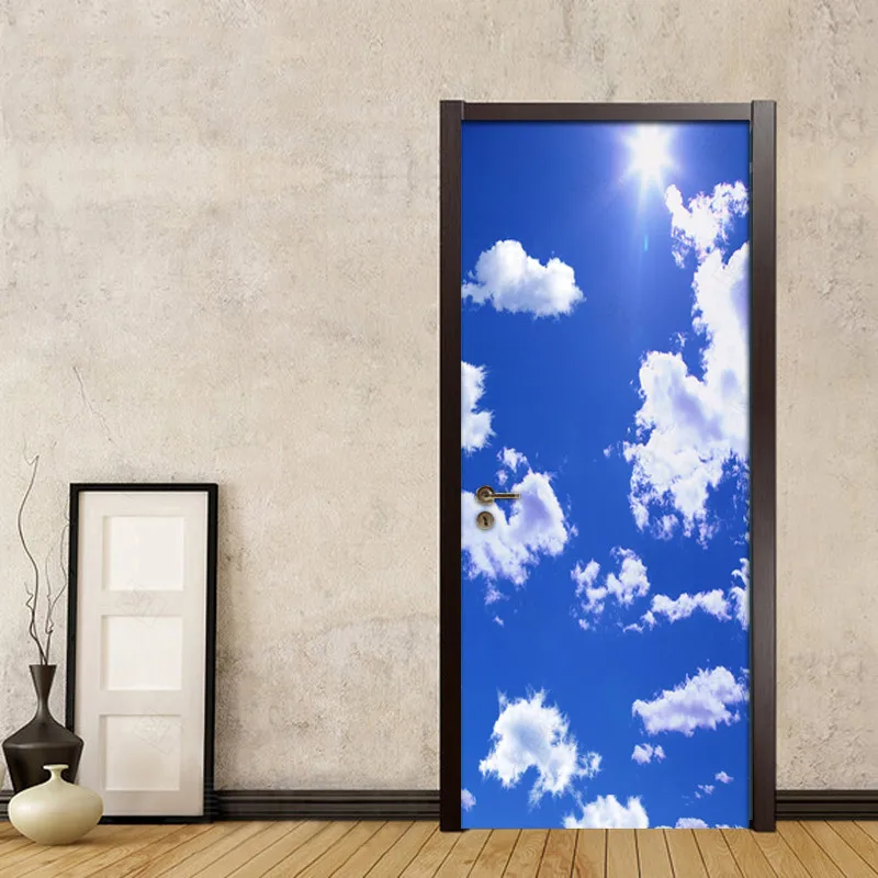 3D-Door-Mural-Wallpaper-PVC-Waterproof-Self-adhesive-Wall-Sticker-Blue-Sky-And-White-Clouds-3D (3)