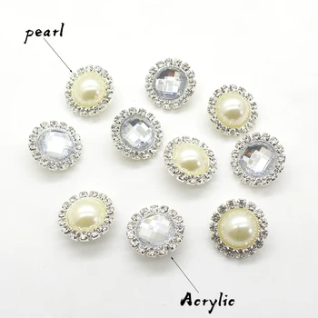 

10pcs/lot18mm metal Rhinestones Pearl -Acrylic Short legsButton DIYSuitable for hats hand-sewn fine jewelry accessories