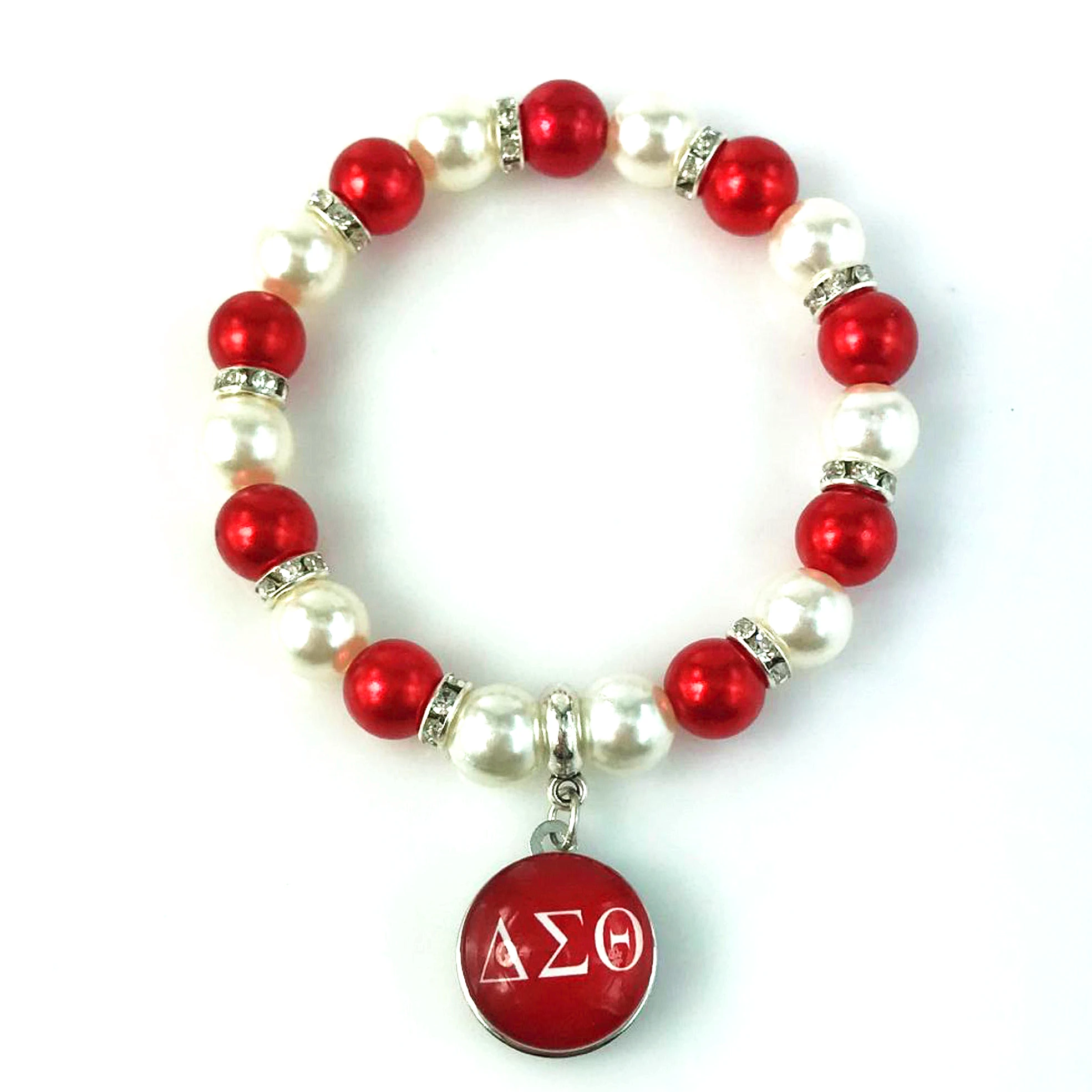 

Greek Alphabet DELTA SIGMA THETA Elastic Bracelet For DIY Snap Button Charm Fit 18mm Snap Button Bracelet Jewelry