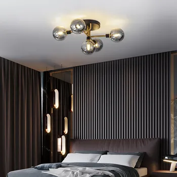 

nordic living room decoration crystal chandelier ceiling ceiling chandelier Bedside Aluminum cafe hotel ceiling light fans